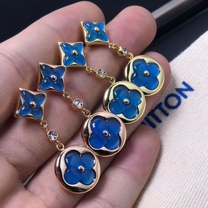 [OAKJURI Jewelry]STAR AND SUN AGATE DIAMOND EARRINGS