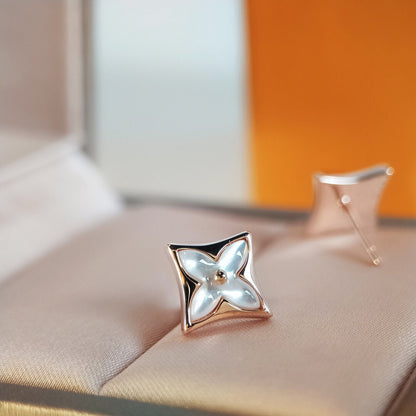 [OAKJURI Jewelry]STAR MOP PINK GOLD EARRINGS