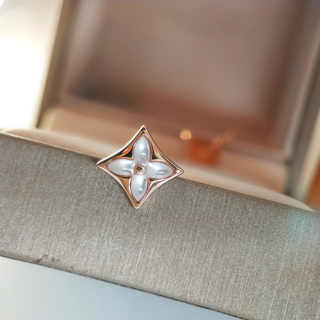 [OAKJURI Jewelry]STAR MOP PINK GOLD EARRINGS
