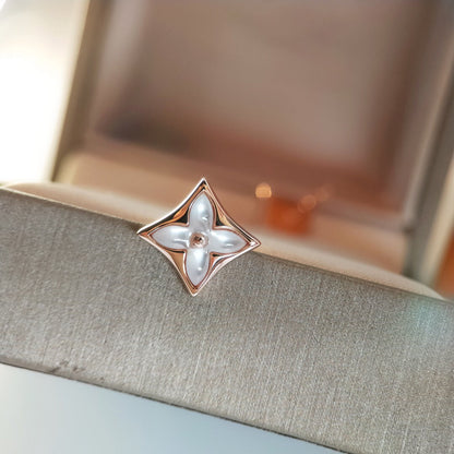 [OAKJURI Jewelry]STAR MOP PINK GOLD EARRINGS