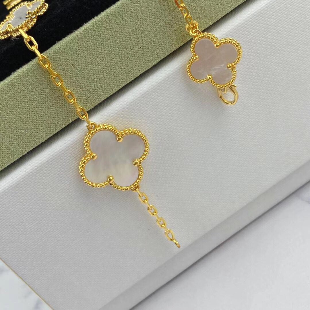 [OAKJURI Jewelry]MAGIC CLOVER MOP GOLD BRACELET 5 MOTIFS