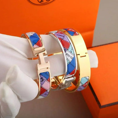 [OAKJURI Jewelry]H BRACELET DOTTED BORDER 12MM