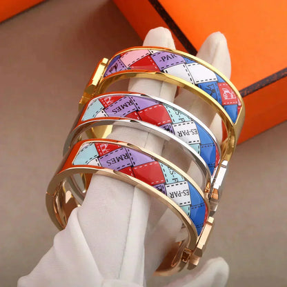 [OAKJURI Jewelry]H BRACELET DOTTED BORDER 12MM