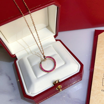 [OAKJURI Jewelry] JUSTE NECKLACE RED FULL DIAMONDS
