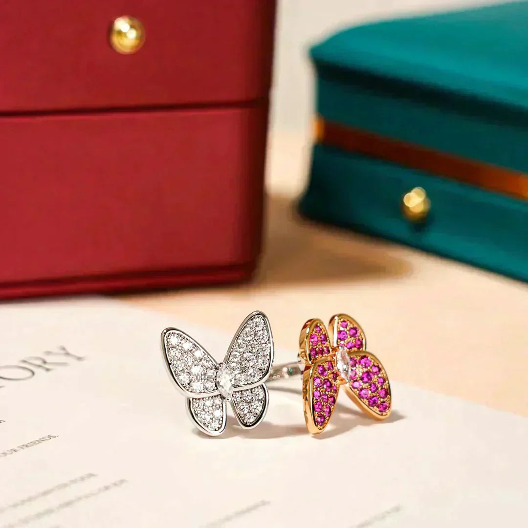 [OAKJURI Jewelry]TWIN BUTTERFLY DIAMOND RING