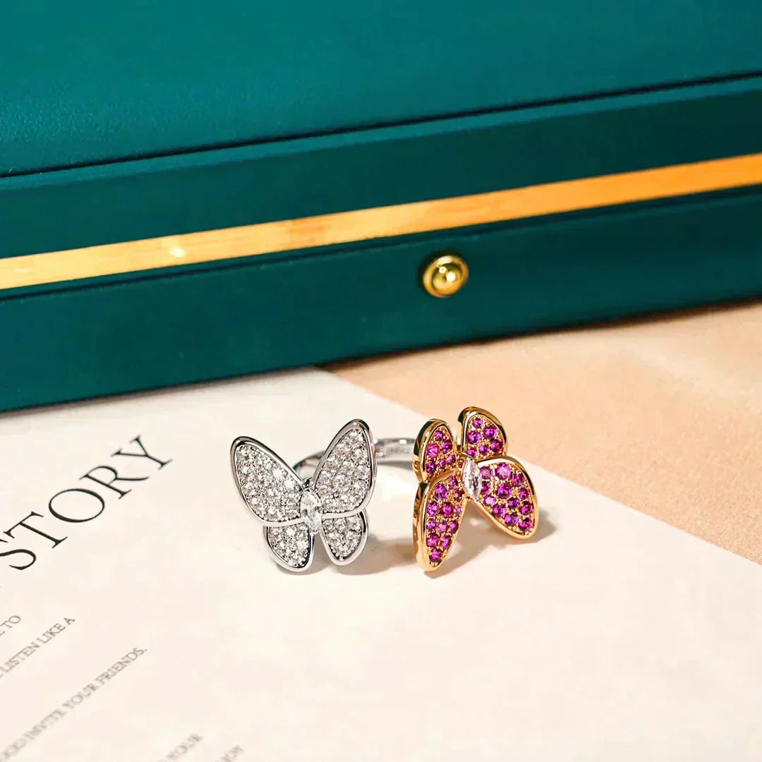 [OAKJURI Jewelry]TWIN BUTTERFLY DIAMOND RING