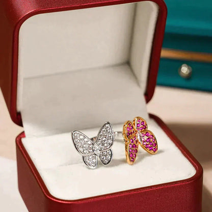 [OAKJURI Jewelry]TWIN BUTTERFLY DIAMOND RING