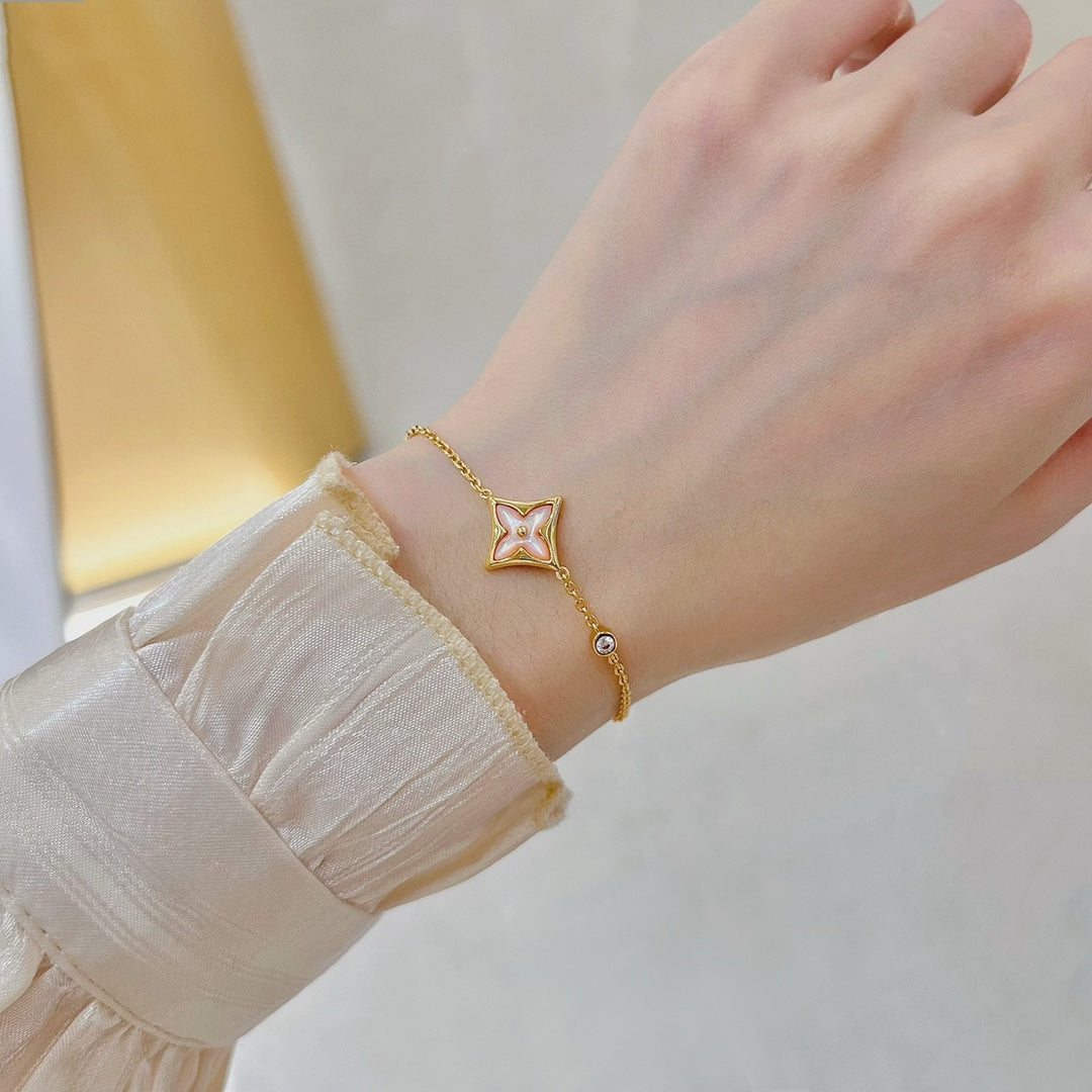 [OAKJURI Jewelry]STAR 1 DIAMOND PINK GOLD BRACELET