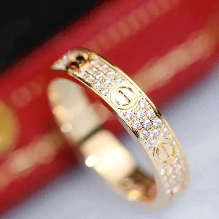[OAKJURI Jewelry] LOVE RING 4.0MM DIAMOND PAVED