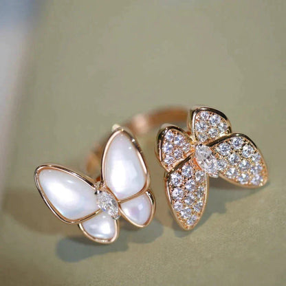 [OAKJURI Jewelry]TWIN BUTTERFLY DIAMOND MOP RING