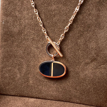 [OAKJURI Jewelry]CHAINE VERSO BLACK CERAMIC NECKLACE
