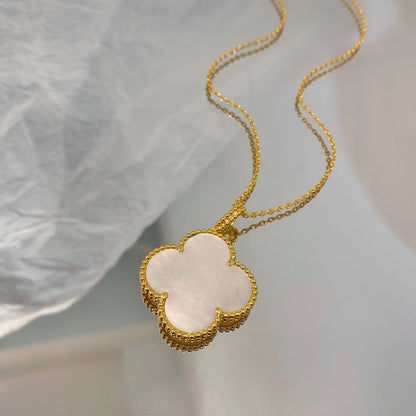 [OAKJURI Jewelry]CLOVER 25MM MOP LARGE PENDANT NECKLACE