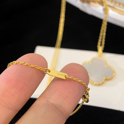 [OAKJURI Jewelry]CLOVER 25MM MOP LARGE PENDANT NECKLACE