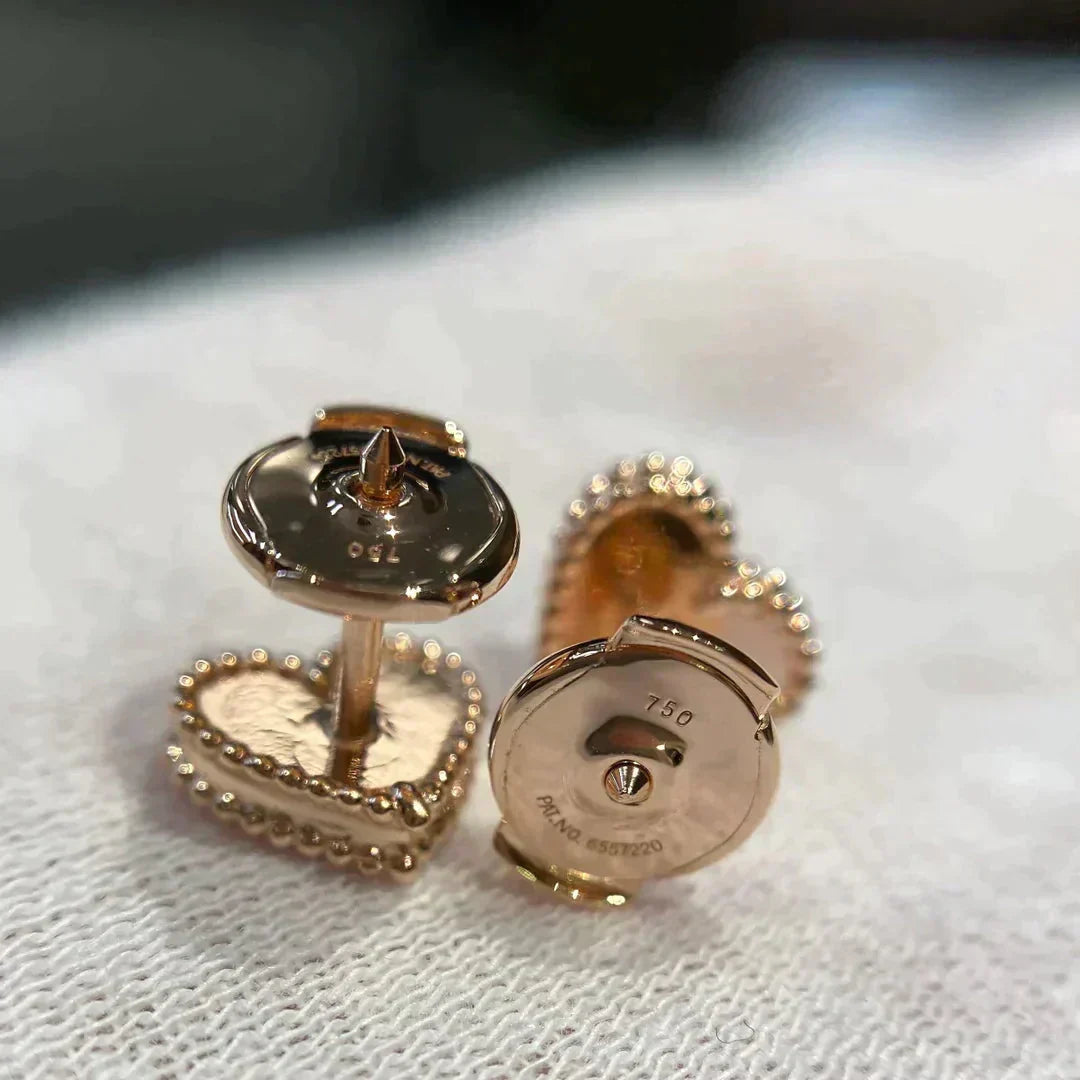 [OAKJURI Jewelry]HEART CARNELIAN STUD EARRINGS