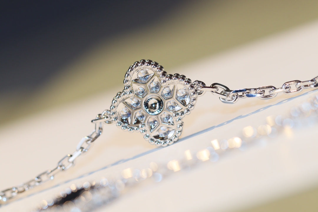 [OAKJURI Jewelry]CLOVER 20 MOTIFS ONYX DIAMOND SILVER