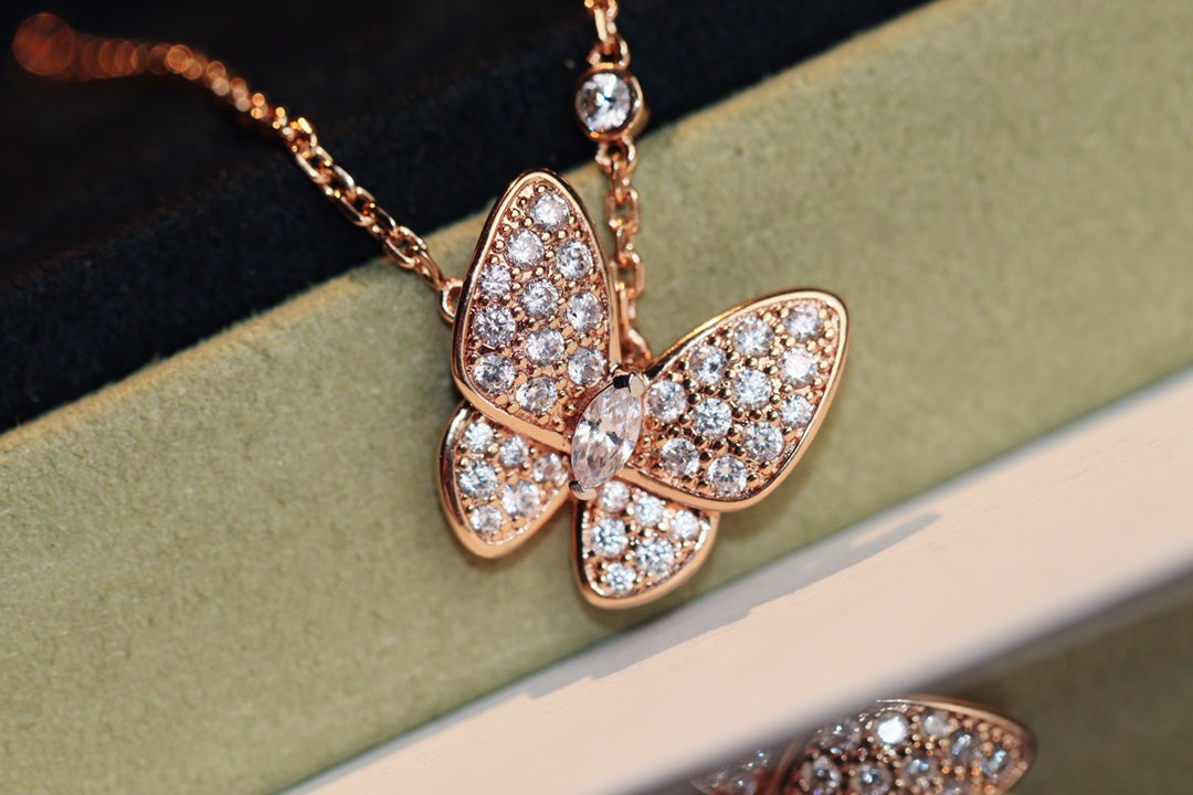 [OAKJURI Jewelry]BUTTERFLY DIAMOND NECKLACE