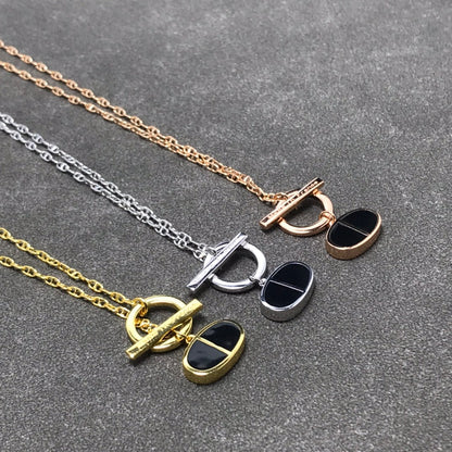 [OAKJURI Jewelry]CHAINE VERSO BLACK CERAMIC  NECKLACE