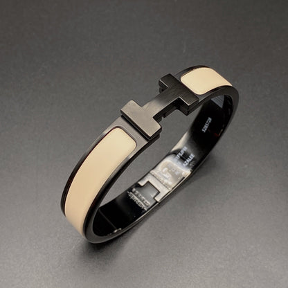 [OAKJURI Jewelry]H BRACELET 12MM BLACK BEIGE CERAMIC