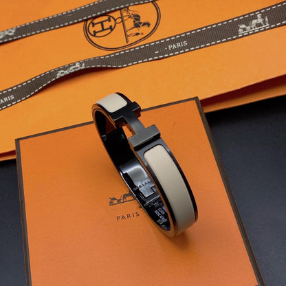 [OAKJURI Jewelry]H BRACELET 12MM BLACK BEIGE CERAMIC