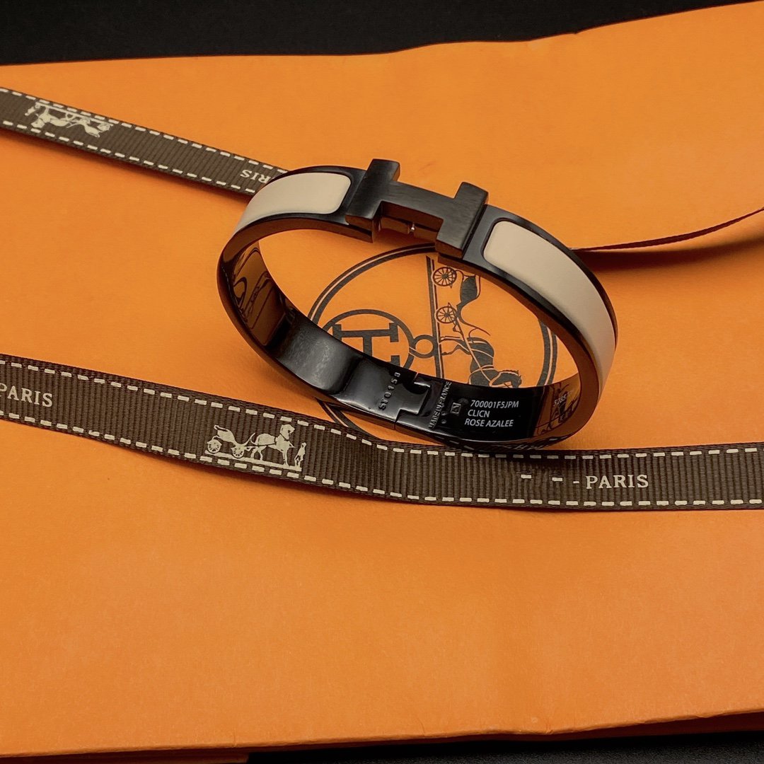 [OAKJURI Jewelry]H BRACELET 12MM BLACK BEIGE CERAMIC