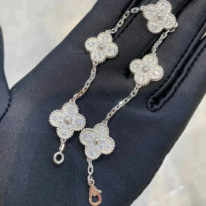[OAKJURI Jewelry] CLOVER 5 MOTIF FULL DIAMOND BRACELET COLLECTION
