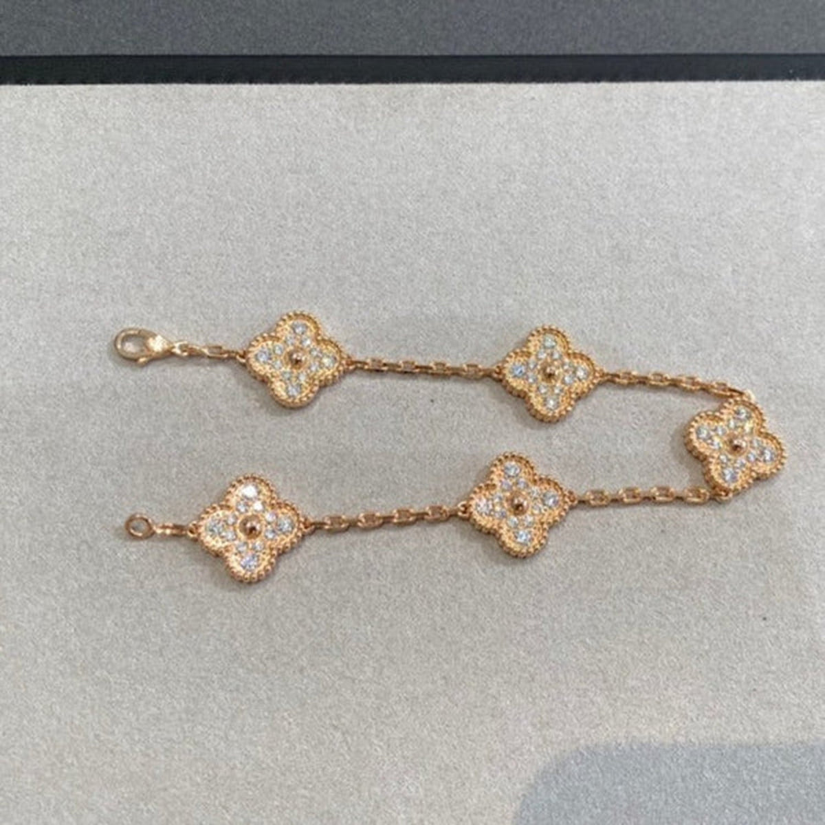 [OAKJURI Jewelry] CLOVER 5 MOTIF FULL DIAMOND BRACELET COLLECTION