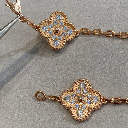 [OAKJURI Jewelry] CLOVER 5 MOTIF FULL DIAMOND BRACELET COLLECTION