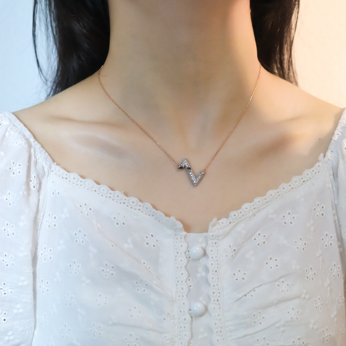 [OAKJURI Jewelry]VOLT SILVER DIAMOND PEDANT NECKLACE