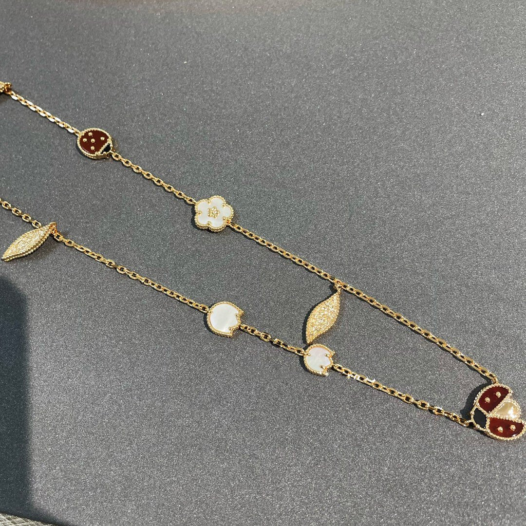 [OAKJURI Jewelry]LUCKY SPRING 15 MOTIFS GOLD NECKLACE