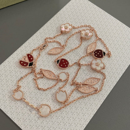 [OAKJURI Jewelry]LUCKY SPRING 15 MOTIFS ROSE GOLD NECKLACE