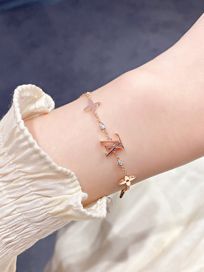 [OAKJURI Jewelry]STAR AND SUN 7 MOTIFS GOLD BRACELET