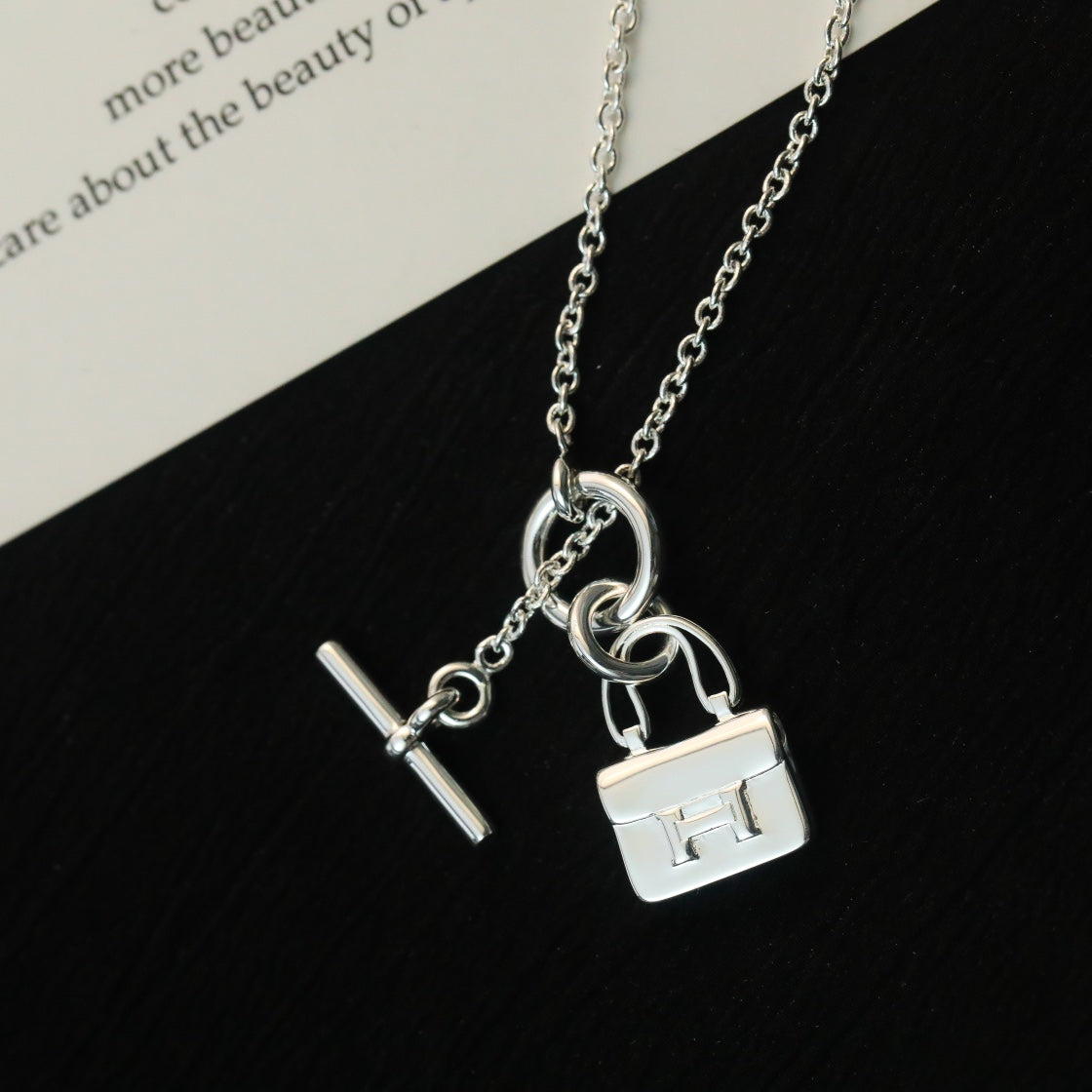 [OAKJURI Jewelry]POP H PEDANT SILVER NECKLACE