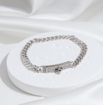 [OAKJURI Jewelry]KELLY CHAIN SILVER DIAMOND BRACELET