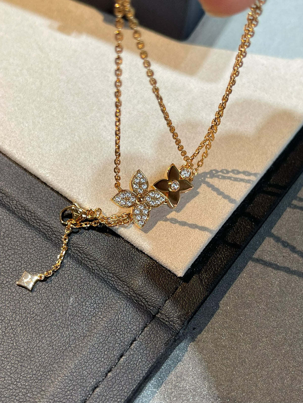 [OAKJURI Jewelry]STAR BLOSSOM NECKLACE PINK GOLD DIAMONDS