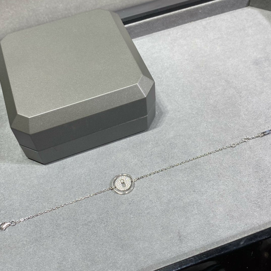 [OAKJURI Jewelry]LUCKY MOVE DIAMOND PAVED BRACELET