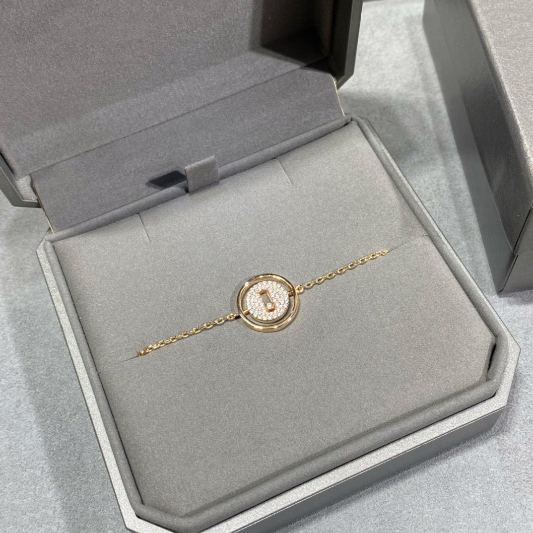 [OAKJURI Jewelry]LUCKY MOVE DIAMOND PAVED BRACELET