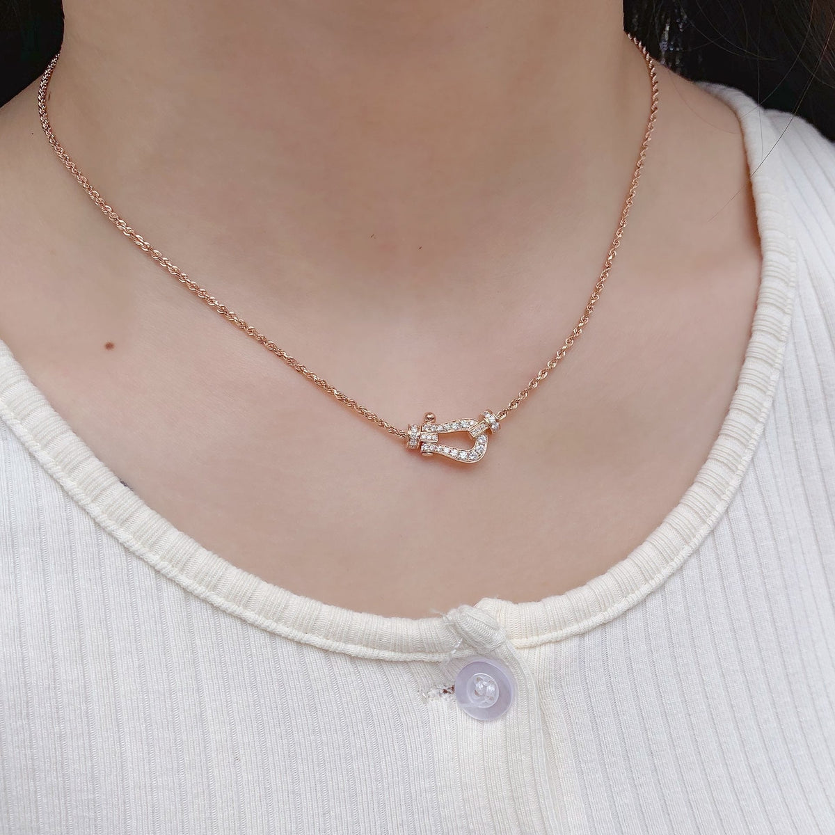 [OAKJURI Jewelry]FORCE 10 PINK GOLD DIAMOND NECKLACE