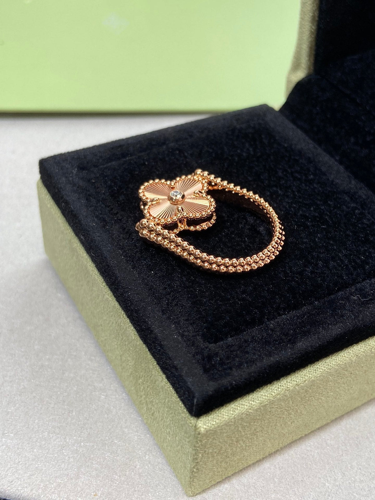 [OAKJURI Jewelry]CLOVER RIVERSIBLE RING ROSE GOLD COLLECTION