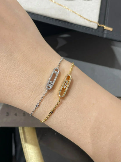 [OAKJURI Jewelry] LOVE & JUSTE Baby Move Diamond Bracelet Stack Set