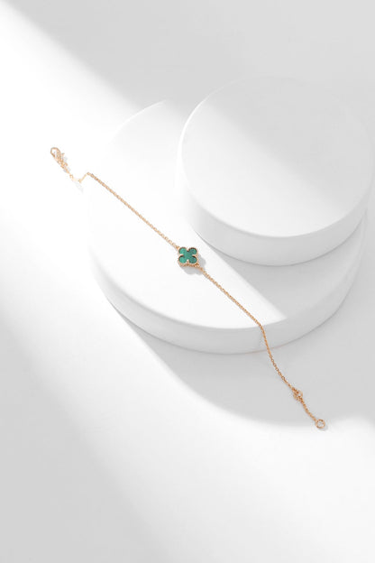 [OAKJURI Jewelry]CLOVER BRACELET MALACHITE 1 MOTIF