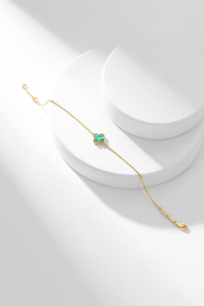 [OAKJURI Jewelry]CLOVER BRACELET MALACHITE 1 MOTIF