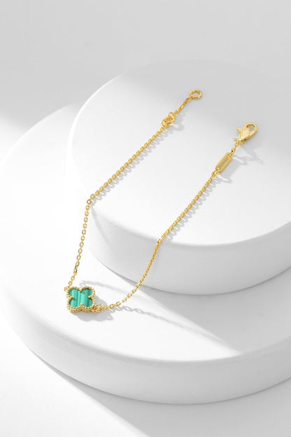 [OAKJURI Jewelry]CLOVER BRACELET MALACHITE 1 MOTIF