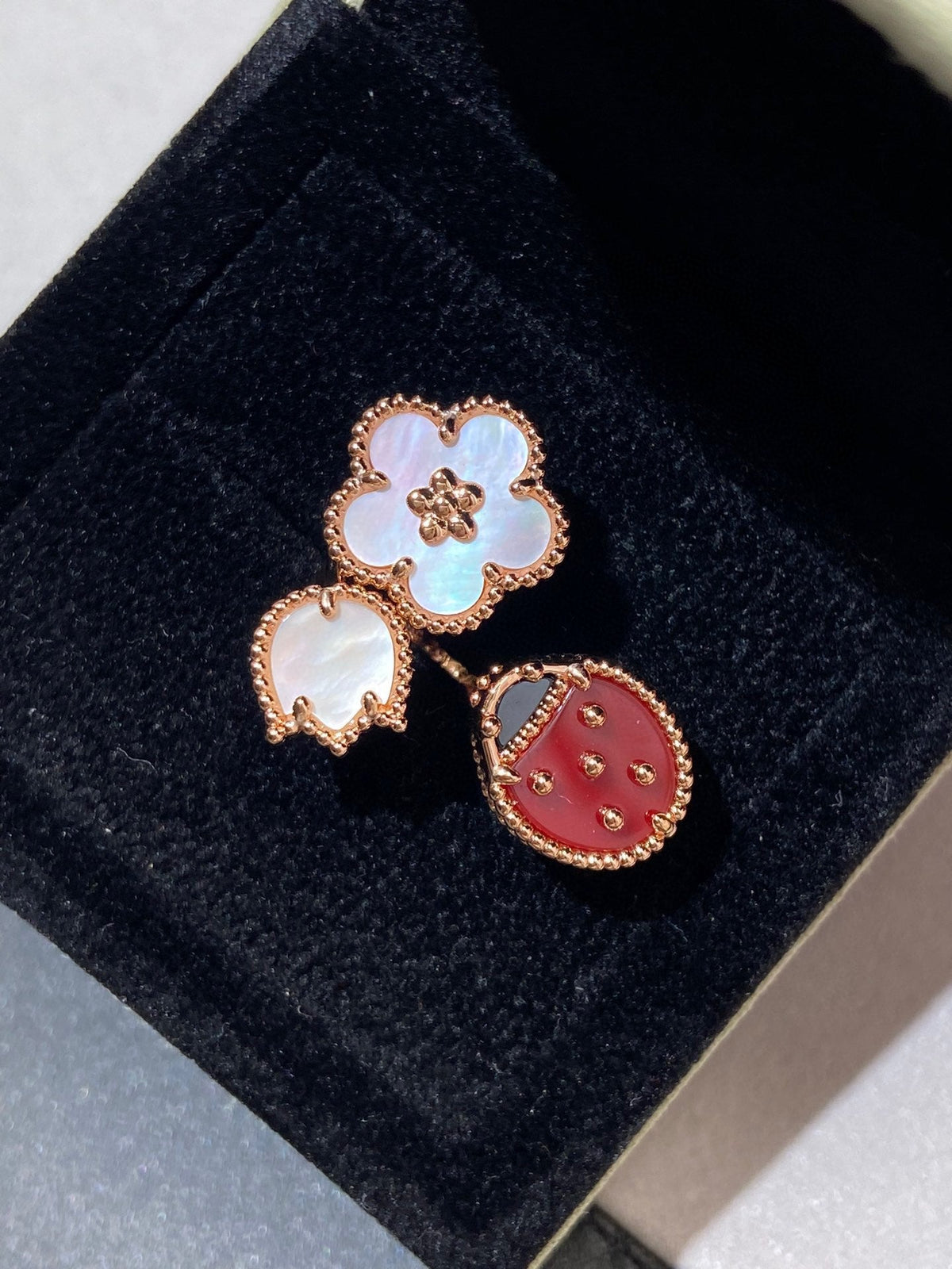 [OAKJURI Jewelry]LUCKY 3 MOTIF ROSE GOLD RING