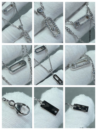 [OAKJURI Jewelry]MOVE 2 ROW DIAMOND NECKLACE
