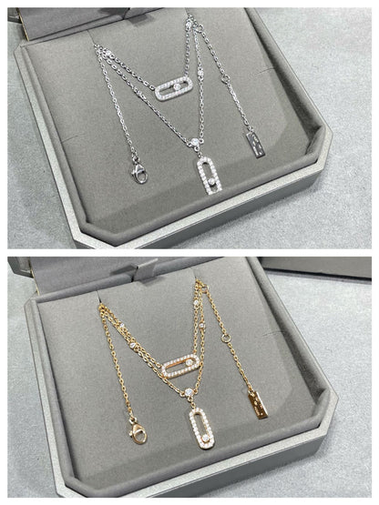 [OAKJURI Jewelry]MOVE 2 ROW DIAMOND NECKLACE