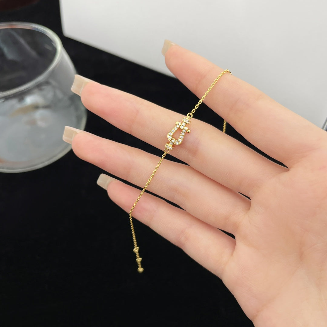 [OAKJURI Jewelry]FORCE 10 FULL DIAMOND BUCKLE CHAIN LINK MINI MODEL