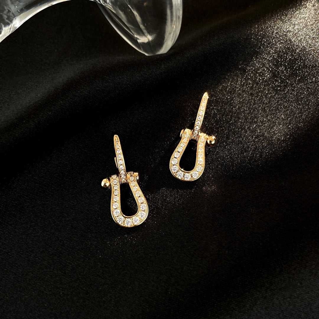 [OAKJURI Jewelry]FORCE 10 FULL DIAMOND DROP EARRINGS MEDIUM MODEL