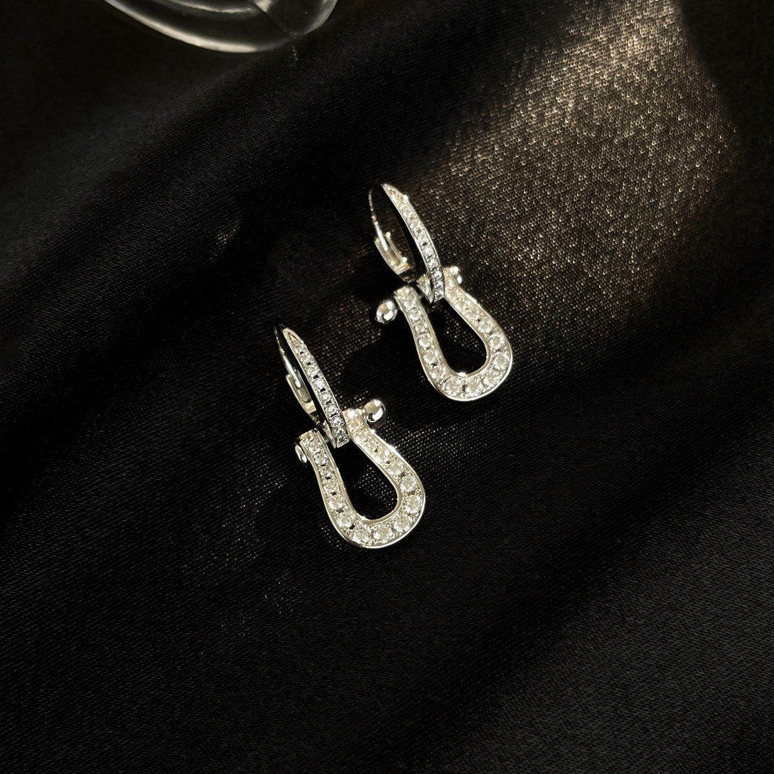 [OAKJURI Jewelry]FORCE 10 FULL DIAMOND DROP EARRINGS MEDIUM MODEL