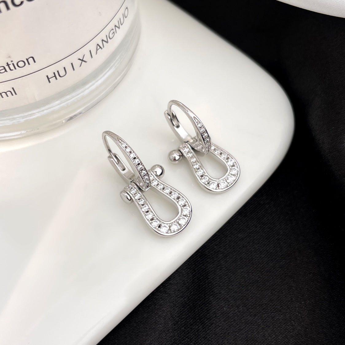 [OAKJURI Jewelry]FORCE 10 FULL DIAMOND DROP EARRINGS MEDIUM MODEL