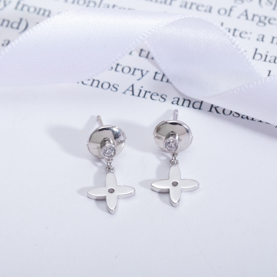 [OAKJURI Jewelry]VIDYLLE SILVER DIAMOND MINI DROP EARRINGS